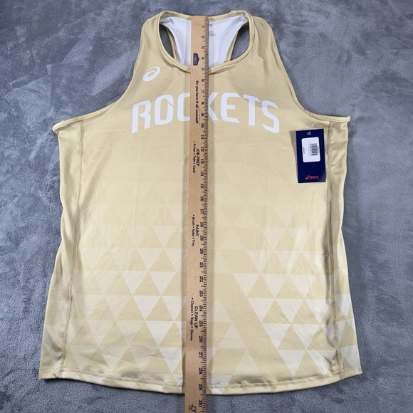 NWT ASICS Houston Rockets Women's Large Gold Razorback Performance Tank Top - Picture 5 of 9